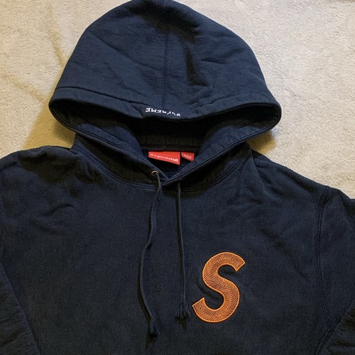 Supreme navy orange logo - orange, s