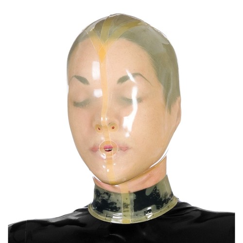 Transparent latex hood - transparent, rubber
