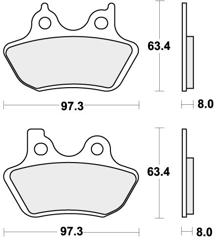 Sbs brake pads - rear, for