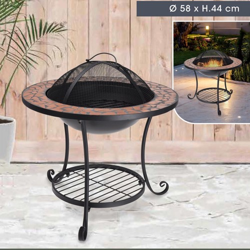 Mosaic terra firepit - mosaic, grill