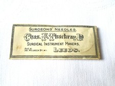 Old Thackray Surgeon's Gold Plated Curved Needles x 6 ~ in original Packet
