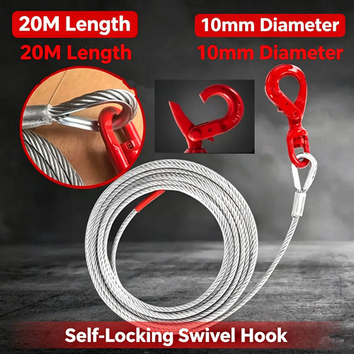 20m steel winch cable - winch, 10mm