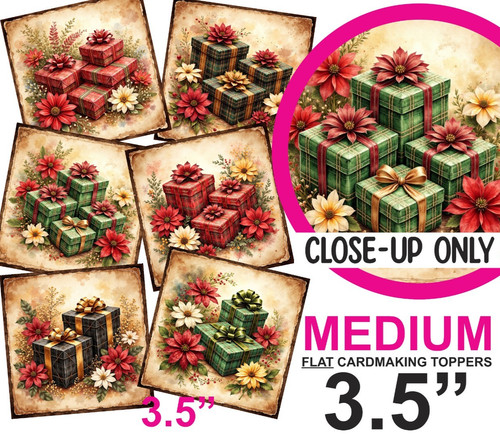 Christmas card toppers vintage - card,