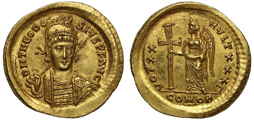 Theodosius gold solidus - gold,
