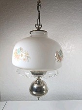Vintage Ceiling Light Chandelier With Glass Shade Floral 