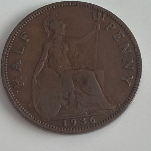 Old half pennies - half,