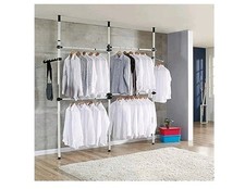 Clothes Rail  Telescopic Organizer  Walk in Dressing room  rail in white / cream
