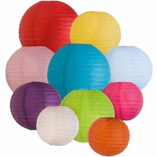 5 & 10 Mixed Round Chinese Paper Lanterns Lamp Shape Wedding Party Decorations