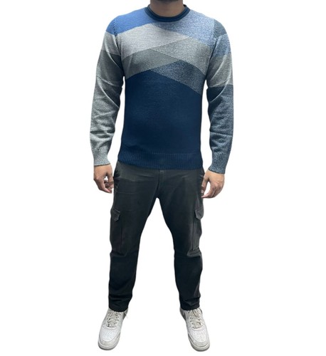 Mens knitted sweater crew - knitted,