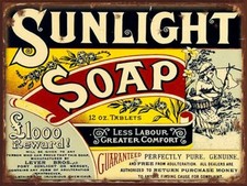 Vintage Sunlight Soap Ad Sign