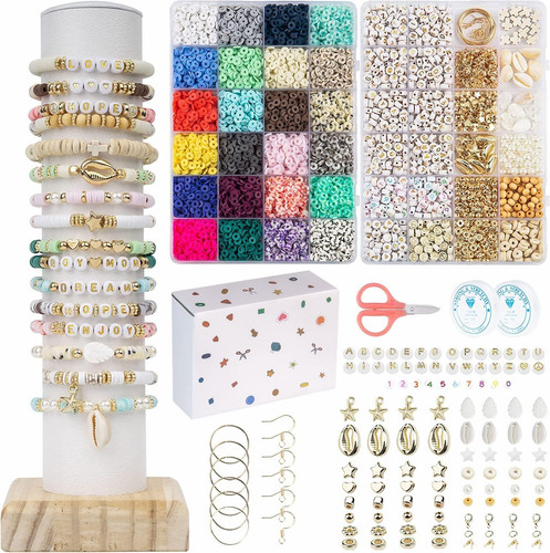 Clay beads bracelet making - beads,