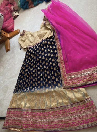 Blue and red lehenga choli - lehenga,