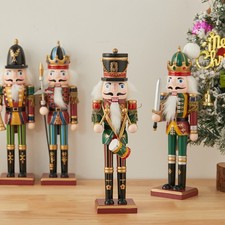 Christmas Nutcracker Wooden Soldier Xmas Home Festive Decor Nut Cracker Ornament