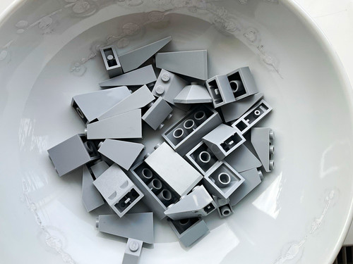 Lego light grey slope - grey, bricks