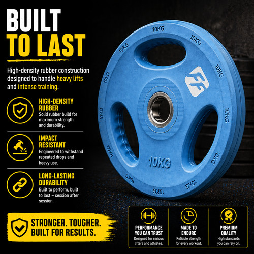 10kg rubber barbell - 10kg,