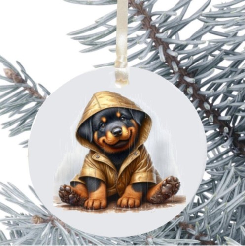 Rottweiler dog hanging bauble - dog,