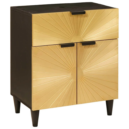 Bedside table black - black, gold