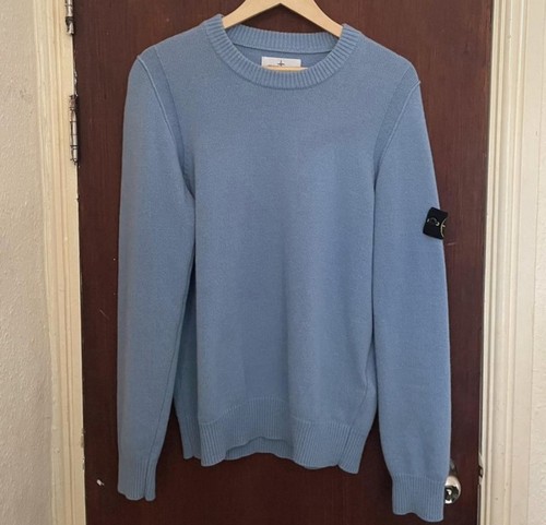Stone island blue crew - island, neck