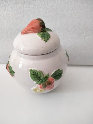 Strawberry jam pot decorated - jam, pot,