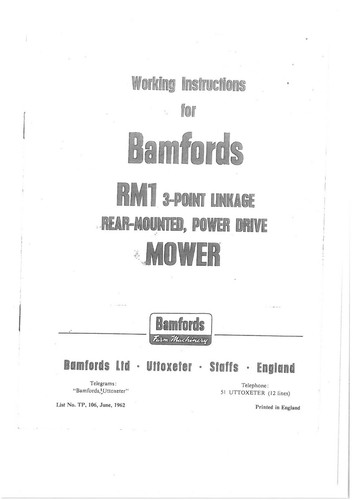 Bamfords rm1 three point rear - three,