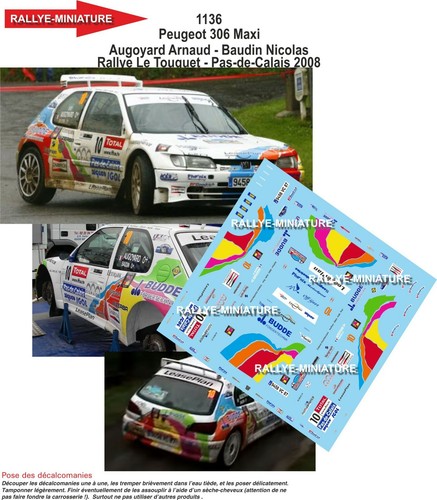Decals ref 1136 peugeot - 1/24,