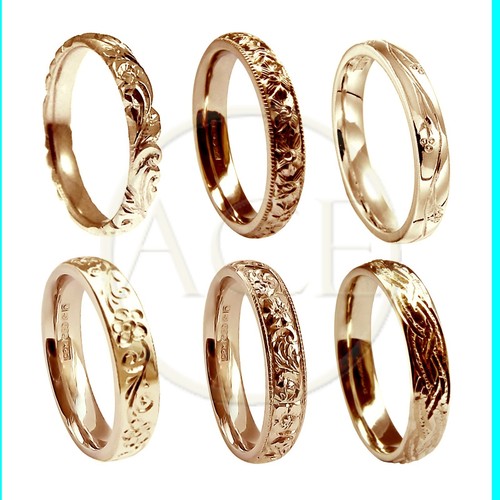 Hand engraved wedding rings - hand,