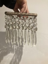 LOVELY VINTAGE CRYSTAL GLASS CHANDELIER..SQUARE FRAME