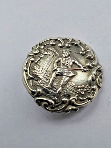 Antique silver button levi and - silver,