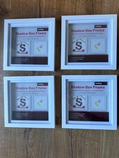 4 New White Hobbycraft Shadow Box Frame / Deep Frame 18 x 18cm aperture 15 x15cm