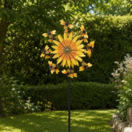 Bee and sunflower garden - bee,