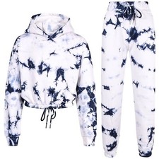 Kids Tie Dye Navy Tracksuit