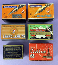 6 Vintage Empty Pen Nib Boxes
