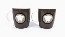 Pair Of Grey Herdy Classic Sheep Logo Mugs