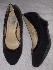 Arcadia Joslin Black Suedette, Slip-on Comfort Shoes/Wedge Pumps Womens UK 7 EEE