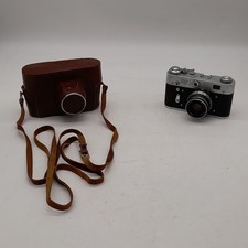 Vintage FED-3 Rangefinder USSR Camera 35mm Film Brown Case Untested (#H1/10)