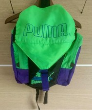 Vintage Puma Backpack/Rucksack Bag - Green/Black - 1990 - Retro School