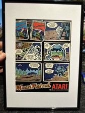 Vintage 1980s comic book poster for the Atari game Moon Patrol.original artwork 