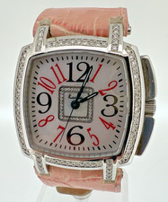 Kutchinsky RADIANT Ladys Quartz Watch REAL Diamonds SET 40mm Case Pink Swiss