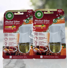 2 × Air Wick Plug in Mulled Wine 1 Device & 1 Refill (19ml) Brand New
