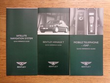 Bentley Arnage T Owners Handbook/Manual Quick Reference Guide X3