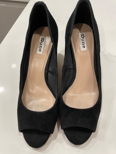 Dune black suede peep - dune, toe