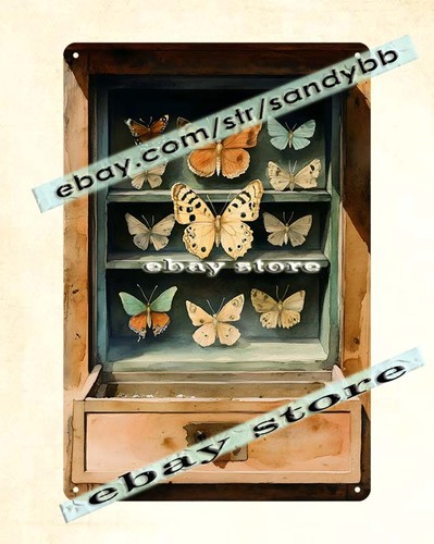 Cabinet display metal sign