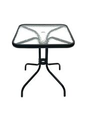 Square Glass Garden Table, Patio Table, Bistro Table, Balcony Table, 60 cm Sq