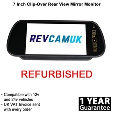 Refurbished REVCAMUK Hi-Res clip-over reversing camera mirror monitor
