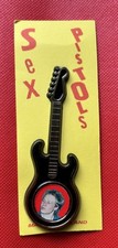 Sex Pistols : Rare Guitar Shaped Lapel Pin Badge punk rotten vicious 
