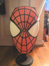 3D Printed Spider-Man Mask Helmet with Magnetic Lenses + Stand Cosplay prop