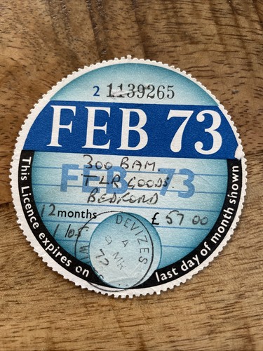 Vintage old tax disc february - vintage,