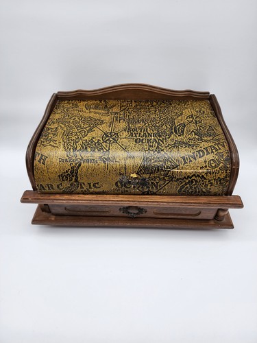 Vintage wooden sea map jewelry - vintage,