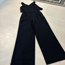 Zara Navy Wide Leg Jumpsuit Sz