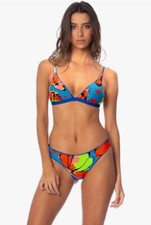 Maaji Women's  Bikini Top & Bottom Swimwear Size Medium Ocean Blue Reversible